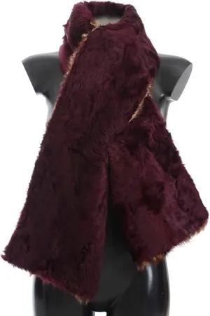 Dolce & Gabbana Lamb Fur Leopard Print Scarf