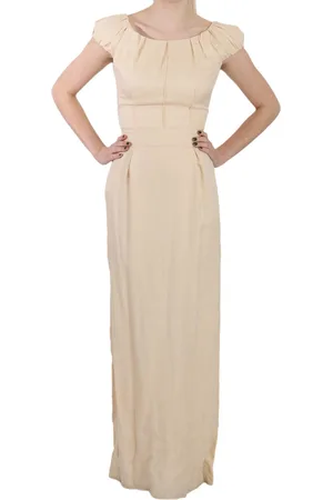 Dolce & Gabbana Silk Column Cap Sleeve Gown Dress - IT40|S
