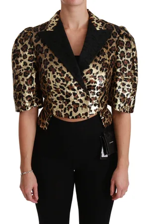 Dolce & Gabbana Blazer Leopard Sequined Jacket - IT36 | XS