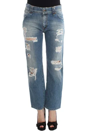 John Galliano Boyfriend Fit Cropped Jeans - W24