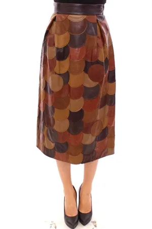 Dolce & Gabbana Patchwork Leather Straight Skirt - IT40|S
