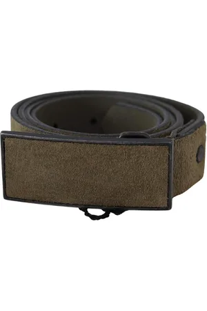 Costume National Leather Velvet Buckle Waist Army Belt - 100 cm / 40 Inches