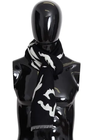 Givenchy Black Wool Unisex Winter Warm Scarf Wrap Shawl