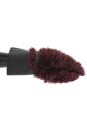 Dolce & Gabbana Black Leather Shearling Gloves - 9,5|L