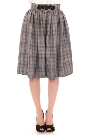NOEMI ALEMÁN Checkered Wool Shorts Skirt - IT42|M