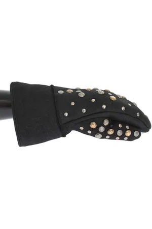 Dolce & Gabbana Wool Shearling Studded Gloves - 9|M