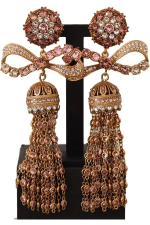 Dolce & Gabbana Dangling Crystals Long Clip-On Jewelry Earrings