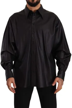 Dolce & Gabbana Leather Button Down Collared Jacket - IT52 | XL