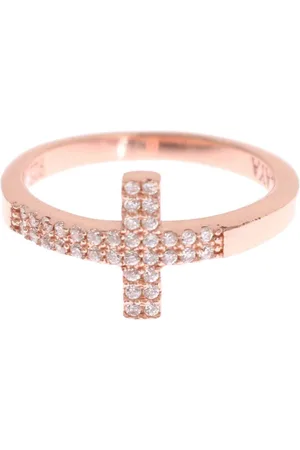 Nialaya Gold 925 Silver Cross CZ Ring - EU49 | US5