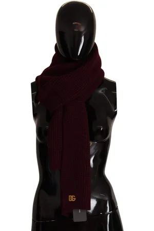 Dolce & Gabbana Dark Cashmere Logo Wrap Shawl Knitted Scarf