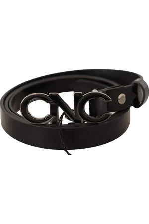 Costume National Leather Letter Logo Buckle Belt - 85 cm / 34 Inches