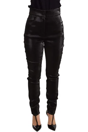 Dolce & Gabbana Silver Lurex Thread Cotton Stretch Pants - IT42|M