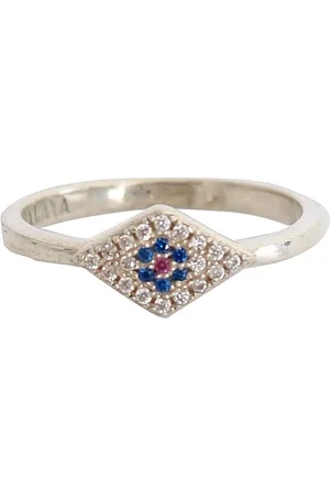 Nialaya Blue Red CZ 925 Clear Ring - EU57 | US8,5