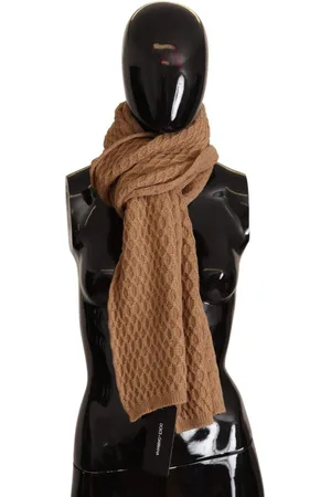 Dolce & Gabbana Dark Wrap Shawl Knitted Camel Scarf
