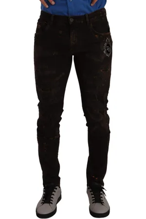 Dolce & Gabbana DG Crown Logo Cotton Skinny Denim Jeans - IT48 | M