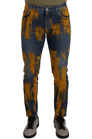 Dolce & Gabbana Yellow Dye Cotton Skinny Denim Jeans - IT46 | S