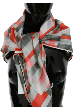 Costume National Red Silk Shawl Foulard Wrap Scarf