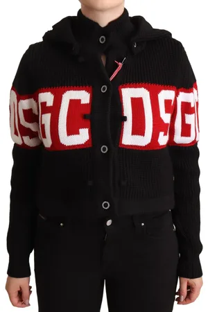 GCDS Cashmere Hooded Button Down Logo Cardigan Jacket - IT40|S