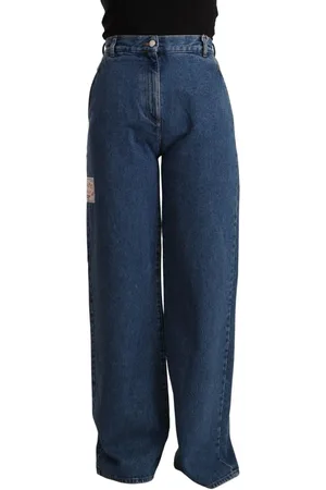 GCDS Cotton High Waist Wide Leg Boot Cut Denim Jeans - W27