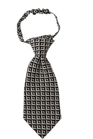 Dolce & Gabbana White Geometric 100% Silk Adjustable Accessory Tie