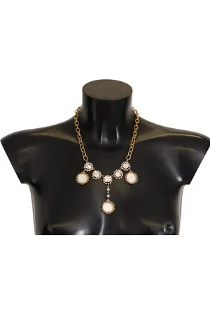 Dolce & Gabbana Clock Statement Crystal Chain Necklace