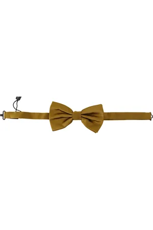 Dolce & Gabbana Mustard 100% Silk Butterfly Papillon Bow Tie