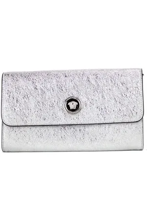 VERSACE Small Metallic Lamb Leather Medusa Clutch Crossbody Wallet Bag