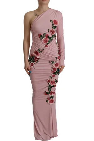 Dolce & Gabbana Flower Embellished One Shoulder Dress - IT38|XS