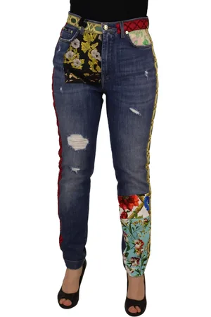 Dolce & Gabbana Patchwork High Waist Denim Jeans - IT40|S