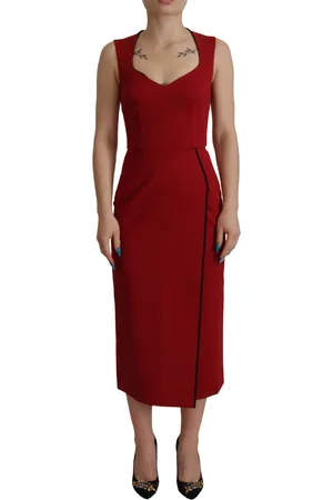 Dolce & Gabbana Sweetheart Neck Bodycon Midi Dress - IT36|XXS