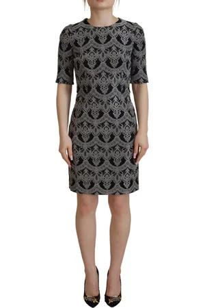 Dolce & Gabbana Gray Jacquard Sheath Bodycon Dress - IT38 | XS