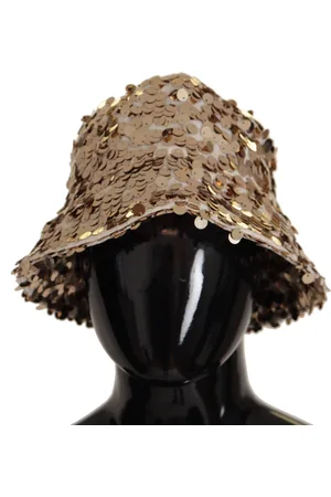 Dolce & Gabbana Silk Sequin Embellished Designer Brim Bucket Hat