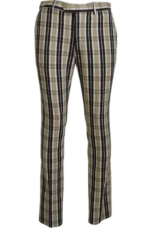 Bencivenga Checkered Cotton Straight Fit Pants - IT54 | XL