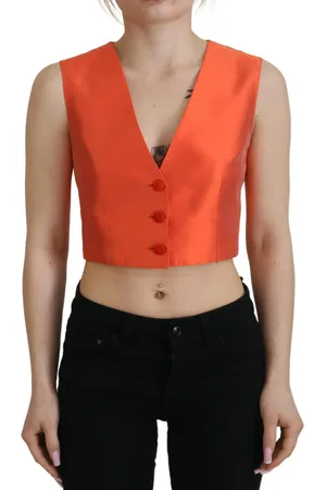 Dolce & Gabbana Sleeveless Waistcoat Cropped Vest Top - IT40|S
