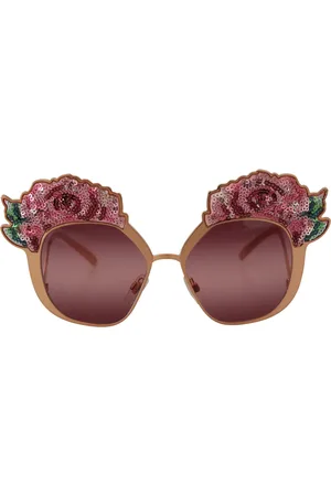Dolce & Gabbana Gold Rose Sequin Embroidery DG2202 Sunglasses