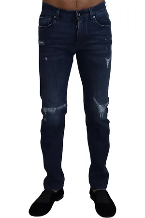Dolce & Gabbana Cotton Skinny Tattered Denim Jeans - IT44 | XS