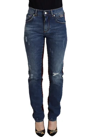 Dolce & Gabbana Checkered Back Skinny Denim Jeans - IT40|S