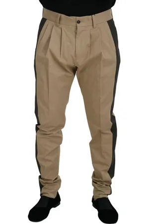 Dolce & Gabbana Brown Black Cotton Chino Pants - IT50 | L