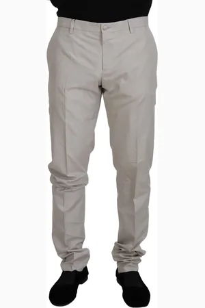 Dolce & Gabbana Silk Mid Waist Chino Pants - IT54 | XL