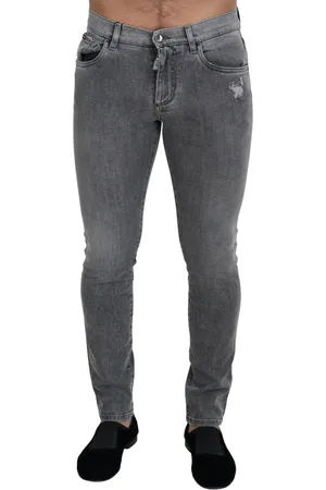 Dolce & Gabbana Grey Washed Cotton Skinny Denim Jeans - IT44 | XS