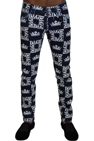 Dolce & Gabbana Cotton DG Crown Skinny Denim Jeans - IT48 | M