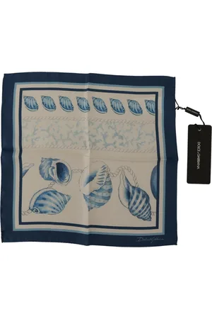 Dolce & Gabbana White Shells Print Square Handkerchief Scarf