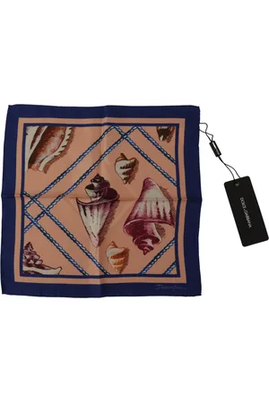 Dolce & Gabbana Silk Seashells Printed Square Handkerchief Scarf