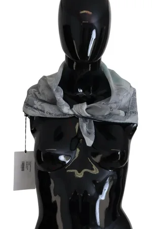 Costume National Print Shawl Foulard Branded Scarf