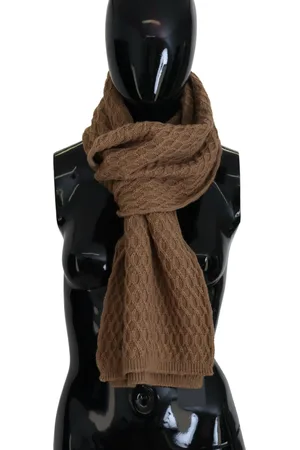 Dolce & Gabbana Dark Wrap Shawl Knitted Camel Scarf