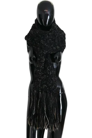 Dolce & Gabbana Wool Knitted Wrap Foulard Fringe Scarf