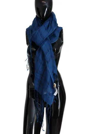 Costume National Linen Shawl Foulard Fringes Scarf