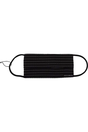 Dolce & Gabbana Black White Stripes Elastic Ear Strap One Size Face Mask
