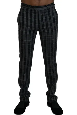 Bencivenga Gray Checkered Slim Fit Pants - IT46 | S