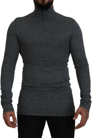 Dolce & Gabbana Dark Nylon Turtleneck Pullover Sweater - IT48 | M